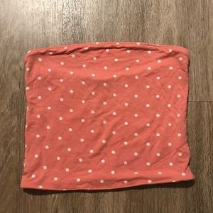 American Eagle Reversible Tube Top - Coral and Polka dots
